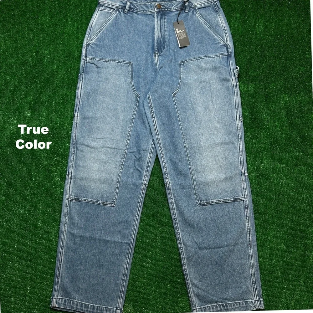 Timberland x AE Denim Double Knee Baggy Carpenter Jeans Blue 34x34